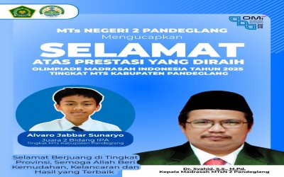 Siswa MTsN 2 Pandeglang Lolos Ke Tingkat Provinsi dalam OMI 2025 Bidang SAINS